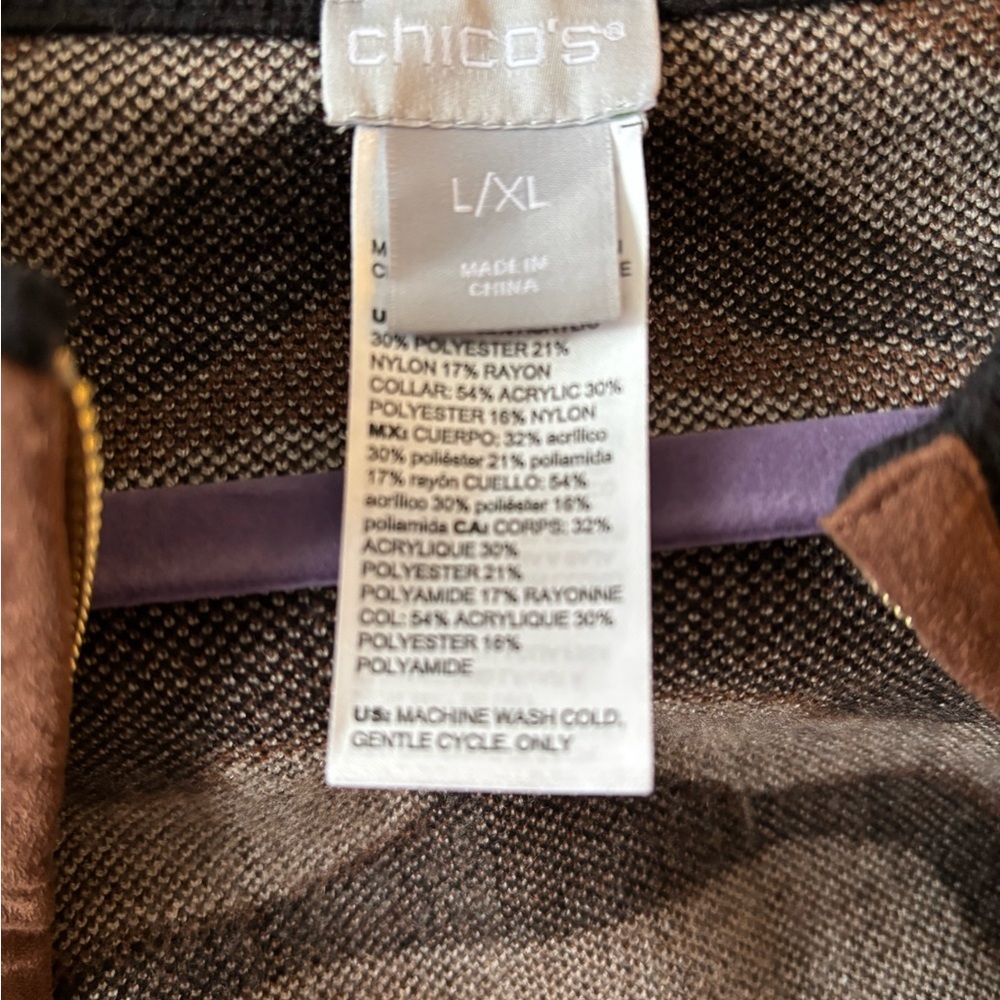 Chico's Black and Brown Knit Poncho - Picture 4 of 5